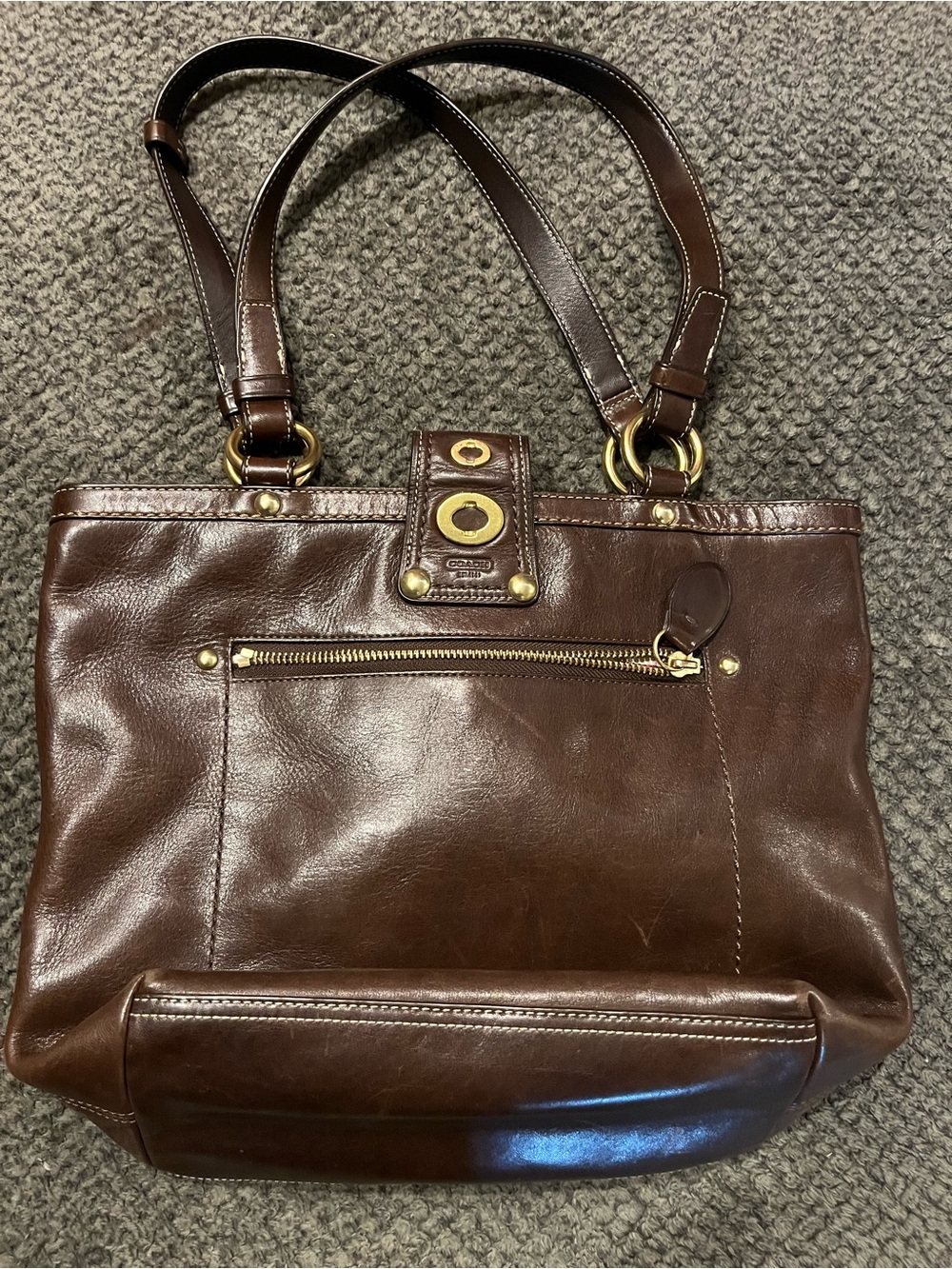 Vintage Coach Lilly Legacy 13757 Turn LockbBrown Leather Shoulder Bag - Picture 10 of 10